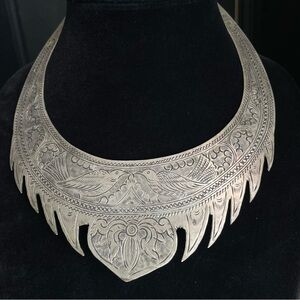 Vintage Etched Bird Ethnic Humong Necklace